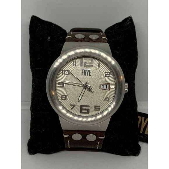 FRYE FR00004-02 Men\'s Brown Leather Analog Cream Dial Quartz Wrist Watch LW13 main image 11